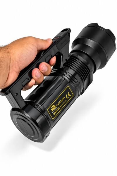 GoldKama GK6766 20W LED Şarj Edilebilir Uzun Mesafe Projektör El Feneri 6000 mAh Type-C Yan Işıklı