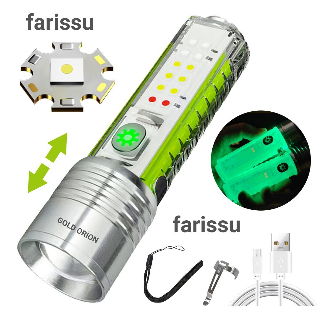 Gold Orion OR-520A | Zoomlu Şarjlı El Feneri | 50W Zoom Gücü | 8 Mod | Manyetik | Tip-C Şarj