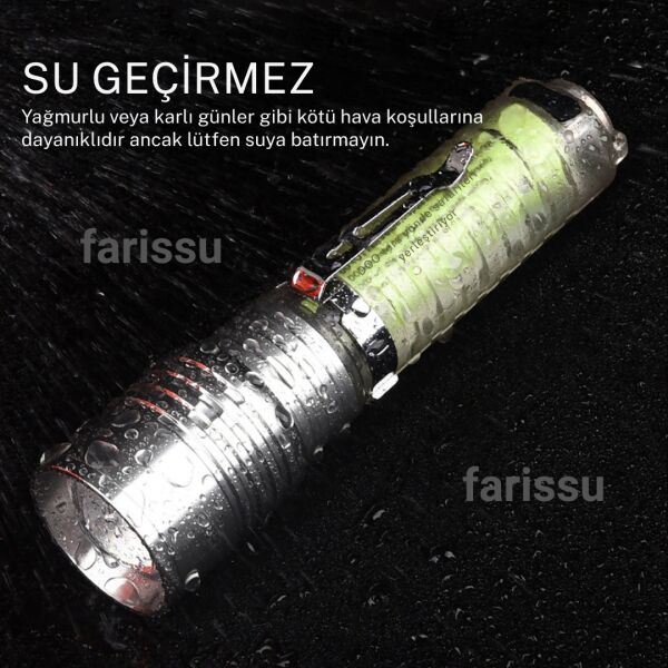 Gold Orion OR-520A | Zoomlu Şarjlı El Feneri | 50W Zoom Gücü | 8 Mod | Manyetik | Tip-C Şarj