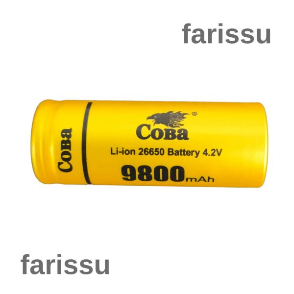 Coba 26650 Şarjlı Pil 9800mAh 4.2V Li-ion – El Feneri Uyumlu