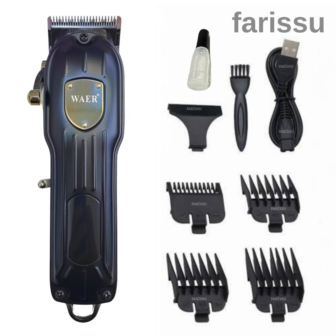 WAER WA-095 Şarjlı Saç ve Sakal Kesme Makinesi – 6500 RPM Güç – 4 Taraklı – USB Şarjlı