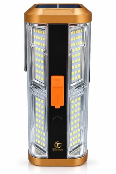Güneş Enerjili Solar Şarjlı Acil Durum Deprem Lambası & Kamp Feneri - 4 Kademeli Beyaz Işık