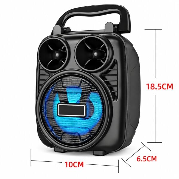 Telefon Tutuculu Mini Bluetooth Hoparlör Şarjlı Kablosuz Speaker RGB LED Işıklı - Asorti Renk