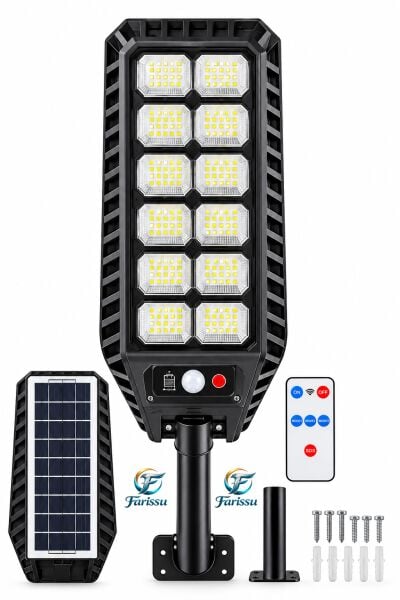 400W 216 LED Güneş Enerjili Solar Dış Mekan Bahçe & Sokak Projektörü Uzaktan Kumandalı Sensörlü