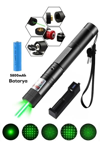 OR-303 Turbo X Yeşil Şarjlı Lazer Pil Anahtar - Uzun Menzilli, Güçlü Ve Çoklu Işık Efektli Er