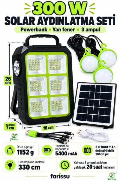DAT DT-915P 300W SOLAR AYDINLATMA SETİ