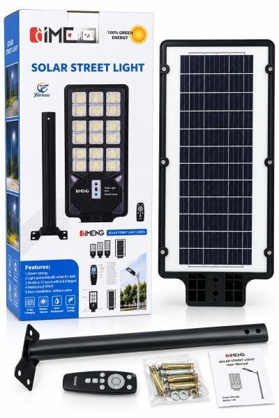 YC1-034B 600W Solar Sokak ve Bahçe Lambası – Sensör Modunda Kesintisiz Şarj ve Kumandalı ve