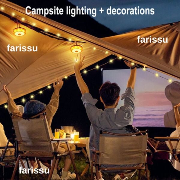 8 Fonksiyonlu 8Metre RGB LED Kamp Lambası | Powerbank Özellikli, Type-C Şarjlı, Taşınabilir Işık Zinciri