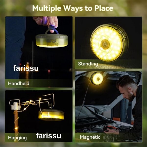 8 Fonksiyonlu 8Metre RGB LED Kamp Lambası | Powerbank Özellikli, Type-C Şarjlı, Taşınabilir Işık Zinciri