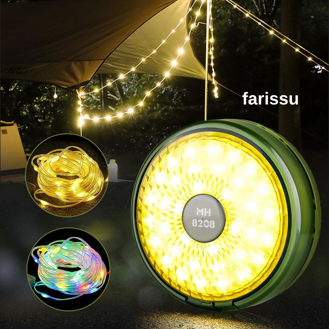 8 Fonksiyonlu 8Metre RGB LED Kamp Lambası | Powerbank Özellikli, Type-C Şarjlı, Taşınabilir Işık Zinciri