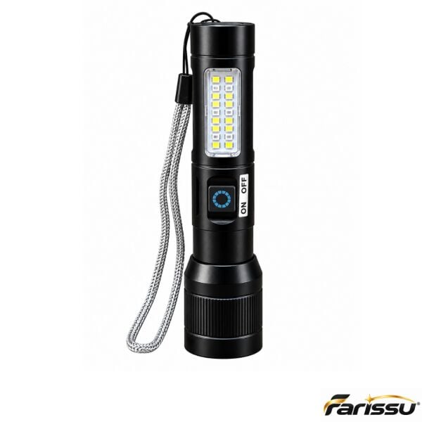 GoldKama GK9575, şarjlı el feneri, uzun menzilli LED el feneri,COB led fener