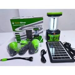 Gold Silver GS-906 Solar Enerjili Şarjlı Fener – Bluetooth, Radyo, USB, Güneş Paneli Dahil