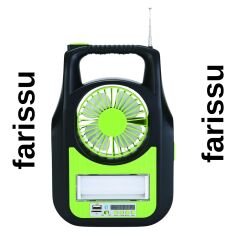 Taşınabilir Güneş Enerjili Aydınlatma Sistemi – Solar Panel, USB Şarj, Fan, Bluetooth, Radyo, 3 Ampullü Kamp Feneri