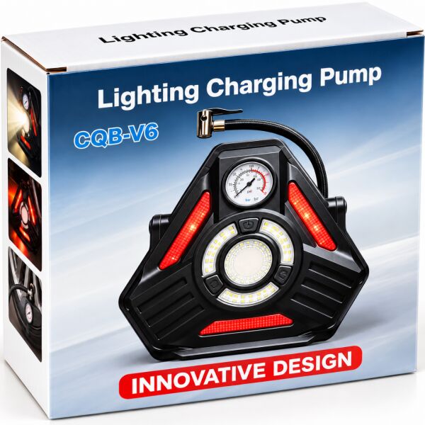 CQB-V6 Şarjlı Hava Pompası ve LED Lamba, 7 Işık Modlu, Basınç Göstergeli