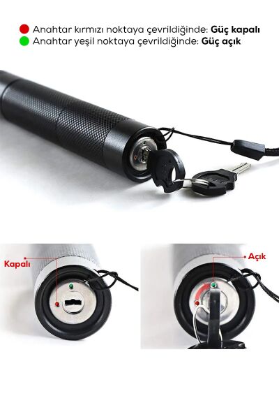 Turbo X Yeşil Şarjlı Lazer Pil Anahtar - Uzun Menzilli, Güçlü Ve Çoklu Işık Efektli Er