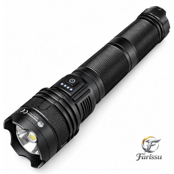20000 Lümen Şarjlı LED El Feneri, 2-3 KM Menzilli, Zoomlu, 5 Modlu, Powerbank Özelliklİ