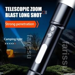 OR-723 Şarjlı Balıkçı Feneri | 3000 Lümen | Type-C Girişli | 50-70W | Çok Fonksiyonlu LED El Feneri