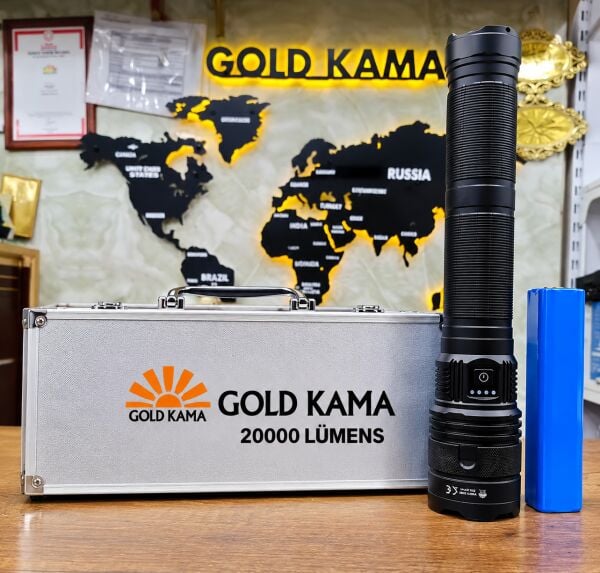 20000 Lümen Şarjlı LED El Feneri, 2-3 KM Menzilli, Zoomlu, 5 Modlu, Powerbank Özelliklİ