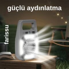 Gold Silver GS-265 Şarjlı Fanlı Işık – 10W Güç | Type-C Şarj | LED Işık + Fan | Su Geçirmez Tasarım