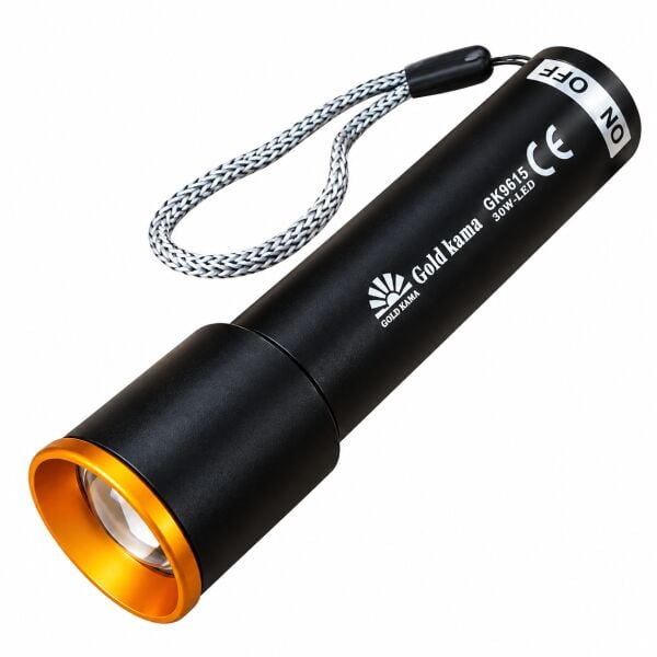 Gold Kama GK9615 30W Güçlü LED Şarj Edilebilir Zoomlu Mini Cep Feneri