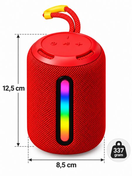 OKOP KP-599 Bluetooth 5.3 Kablosuz Taşınabilir Hoparlör 6.5W RGB Işıklı 800 mAh Şarjlı Mini Ses Bombası