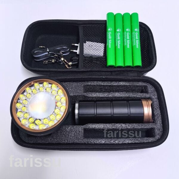 Gold Silver GS-14800 | 100W Ultra Güçlü Alüminyum El Feneri – 6000 Lümen