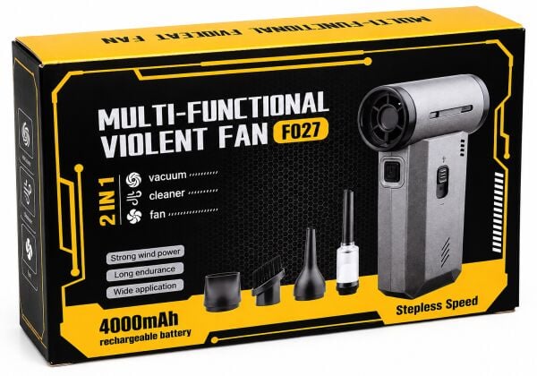 Multi-Functional Violent Fan F027 (2'si 1 Arada Çok Fonksiyonlu Turbo Fan ve El Süpürgesi)