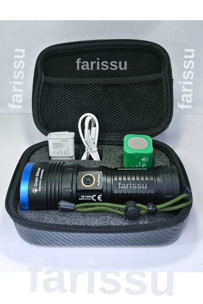 Gold Silver GS-14000 Şarjlı El Feneri | 40W 4000 Lümen | 12800 mAh Li-ion | Kamp, Avcılık & Acil Durumlar