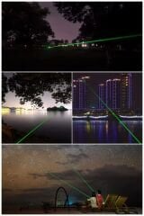 5 Başlıklı Yüksek Güçlü Yeşil Lazer Pointer – 5 KM Gece Menzilli Profesyonel Sunum ve Gökyüzü Gözlem Lazer Kalemi