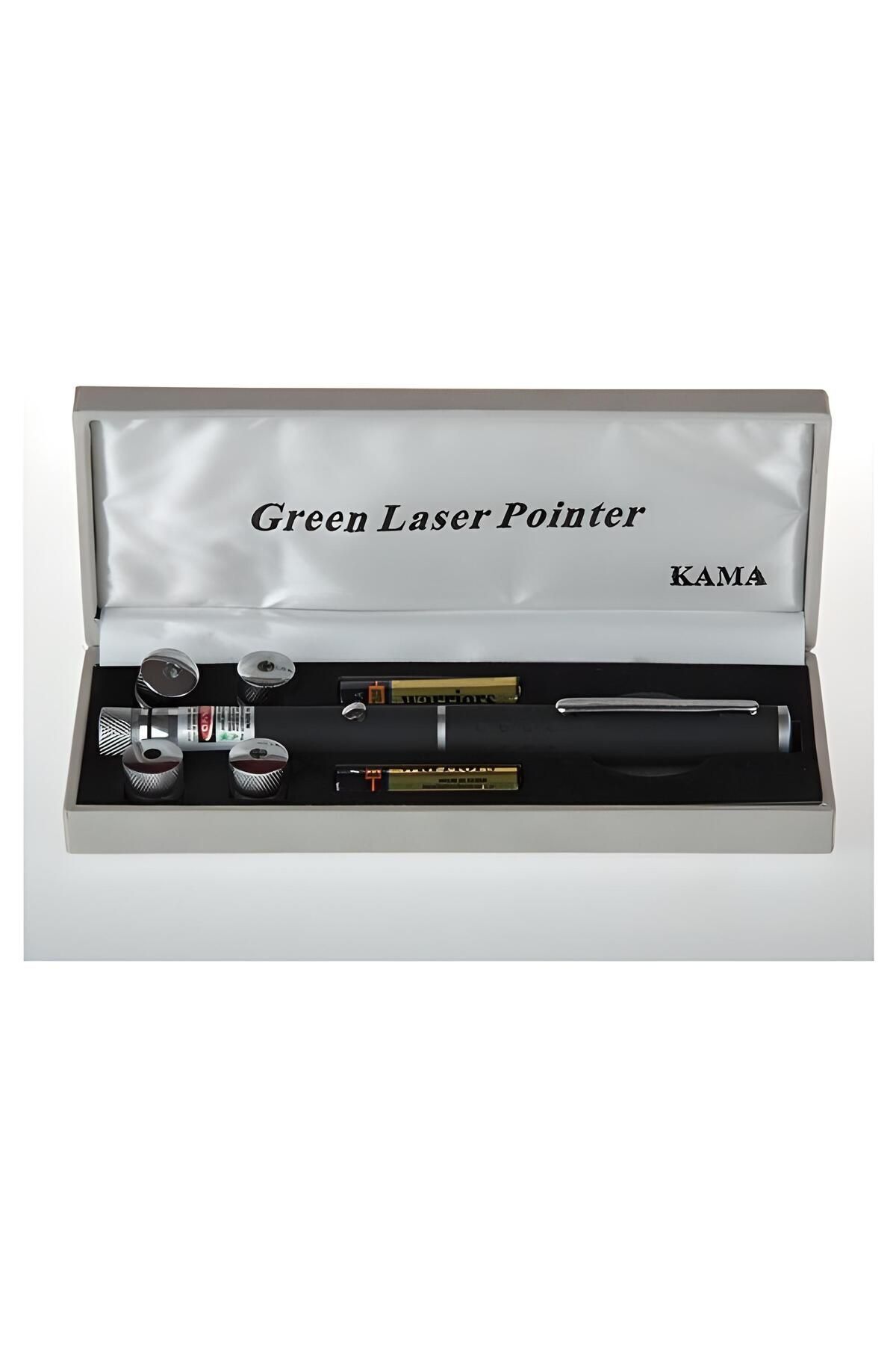 5 Başlıklı Yüksek Güçlü Yeşil Lazer Pointer – 5 KM Gece Menzilli Profesyonel Sunum ve Gökyüzü Gözlem Lazer Kalemi