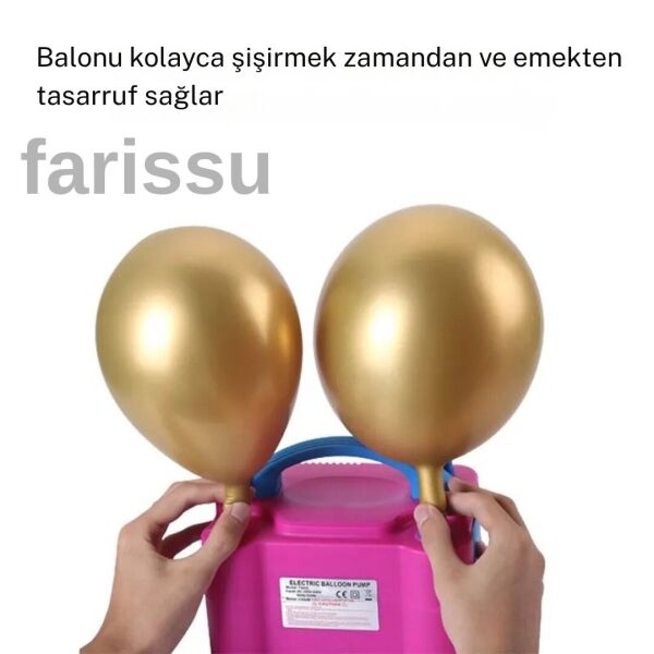 Yüksek Performanslı Çift Çıkışlı Elektrikli Balon Şişirme Pompası (220V - AB Fişli)