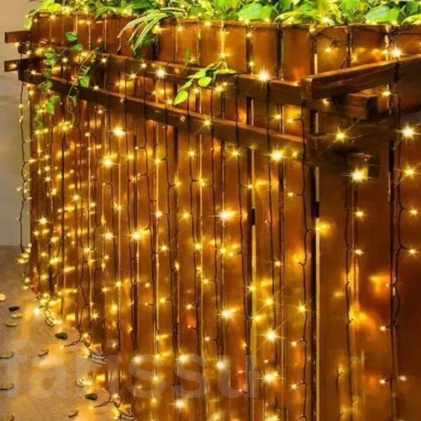 5 Metre 120 Ledli 8 Modlu Fişli Peri Led Işıklandırma - Gün Işığı Sarı Dekoratif Şerit Led