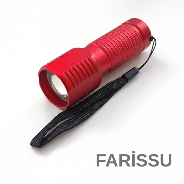 OR-8818 Kırmızı Mini LED El Feneri - Deprem Feneri - 3x AAA Kuru Pil Uyumlu (Piller Dahil Değildir)