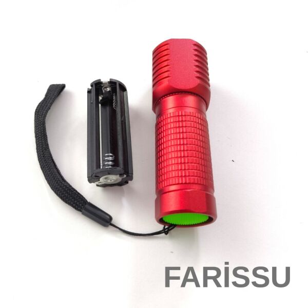 OR-8818 Kırmızı Mini LED El Feneri - Deprem Feneri - 3x AAA Kuru Pil Uyumlu (Piller Dahil Değildir)