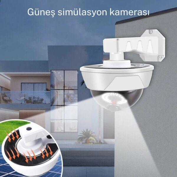 Gerçekçi Görünümlü Sahte Güvenlik Kamerası | Kırmızı Işıklı | Hırsız Önleyici Simülasyon Kamera