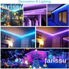 5 Metre 12 Renkli LED Şerit Işık | Esnek Dekoratif Aydınlatma | Uzaktan Kumandalı | Enerji Tasarruflu