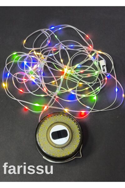 Güneş Enerjili Kamp Feneri ve 8 Metre 6 Modlu Renkli Peri LED Işık Seti | USB Şarjlı, Portatif ve Çok Fonksiyonlu