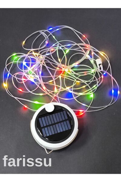 Güneş Enerjili Kamp Feneri ve 8 Metre 6 Modlu Renkli Peri LED Işık Seti | USB Şarjlı, Portatif ve Çok Fonksiyonlu