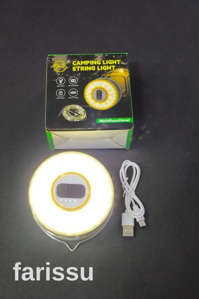 Güneş Enerjili Kamp Feneri ve 8 Metre 6 Modlu Renkli Peri LED Işık Seti | USB Şarjlı, Portatif ve Çok Fonksiyonlu