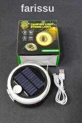 Güneş Enerjili Kamp Feneri ve 8 Metre 6 Modlu Renkli Peri LED Işık Seti | USB Şarjlı, Portatif ve Çok Fonksiyonlu