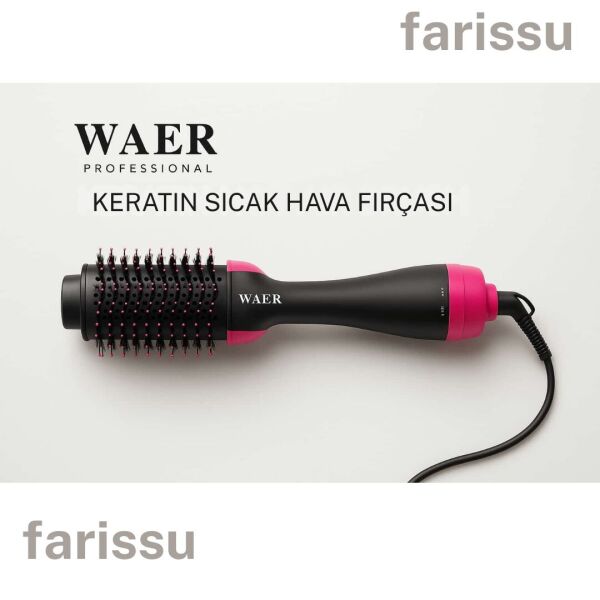 Waer WA-4118 Saç Şekillendirici Fön Tarağı | Düzleştirici & Kurutucu | 3’ü 1 Arada Profesyonel