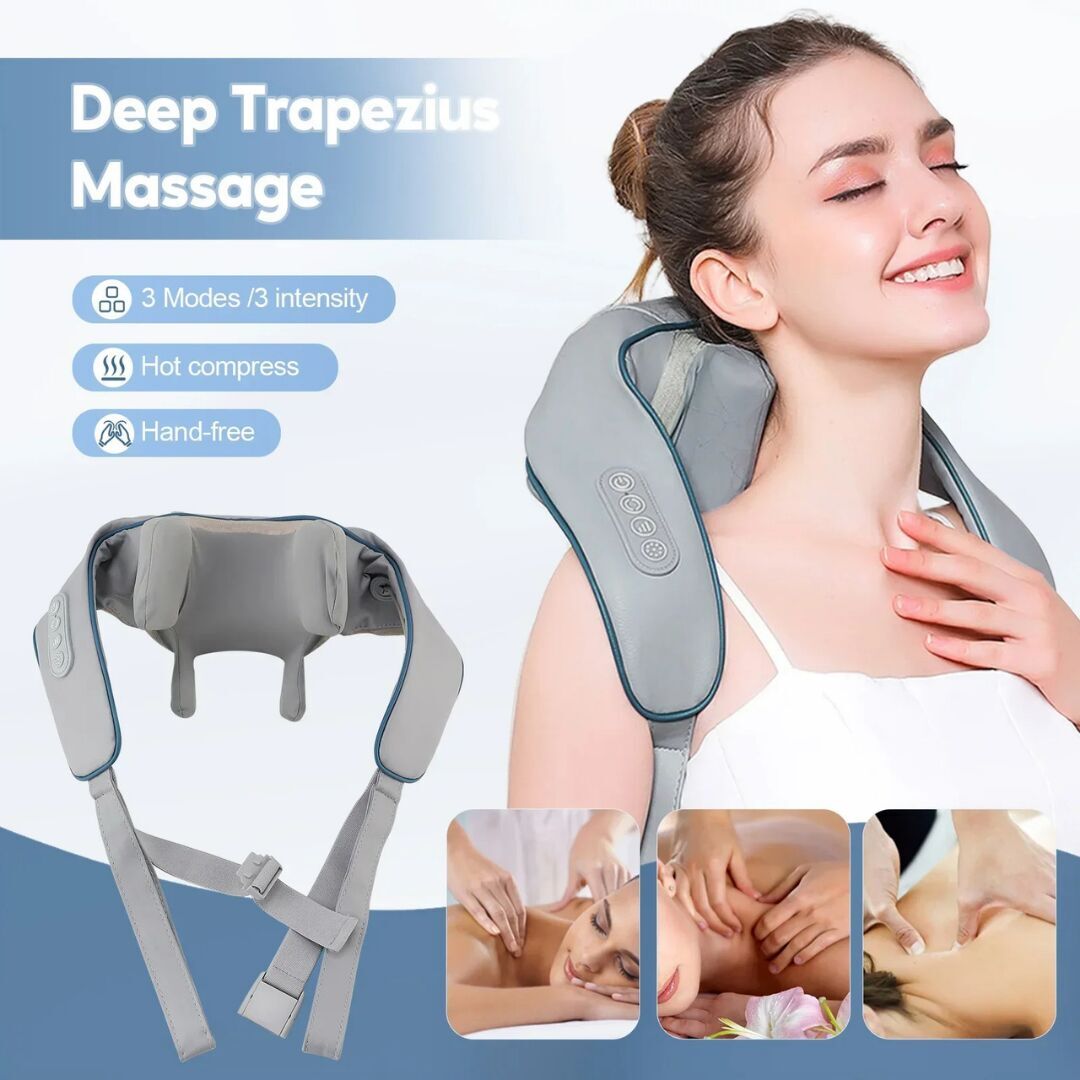 Kablosuz Boyun ve Omuz Masaj Aleti | Şal Tipi Trapez Masaj Cihazı 20W Sessiz