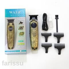 WAER WA-0117 Şarjlı Saç Sakal Kesme Makinesi – LCD Ekranlı, USB Şarjlı, 4 Taraklı