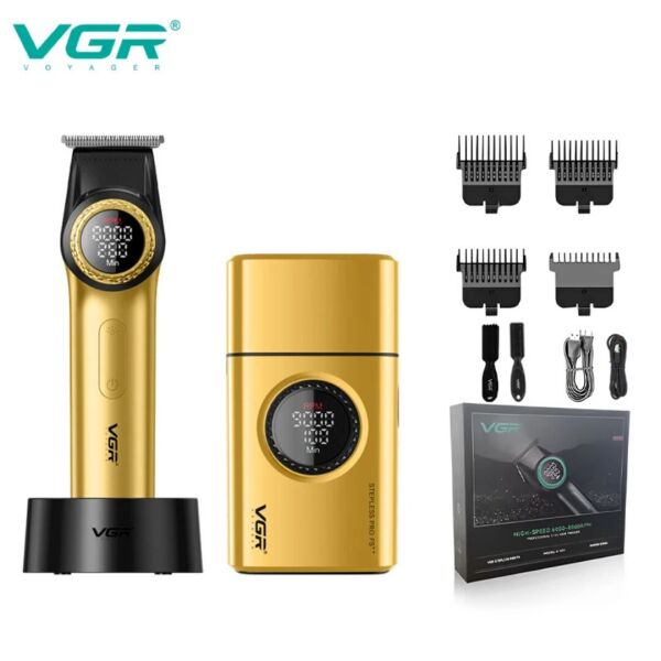 VGR V-977 & V-377 Profesyonel Saç, Sakal ve Günlük Tıraş Seti Sarı
