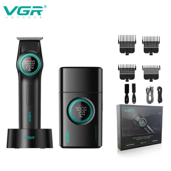 VGR V-977 & V-377 Profesyonel Saç, Sakal ve Günlük Tıraş Seti Siyah