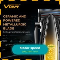 VGR V-270 Profesyonel Saç Kesme Makinesi, 9000 RPM Yüksek Hızlı Motor ve LED Ekran