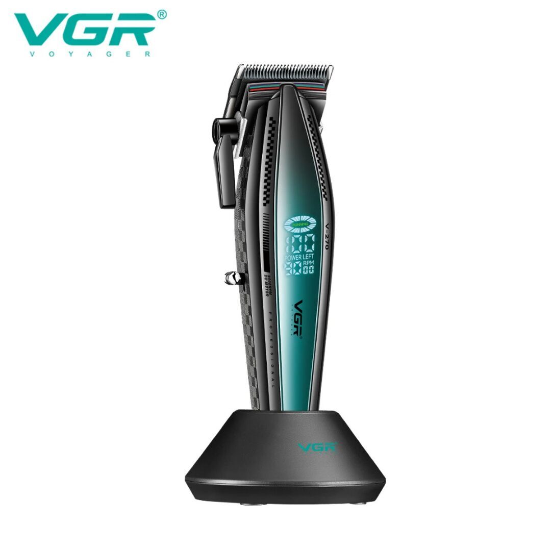 VGR V-270 Profesyonel Saç Kesme Makinesi, 9000 RPM Yüksek Hızlı Motor ve LED Ekran mavi