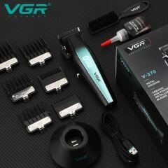 VGR V-270 Profesyonel Saç Kesme Makinesi, 9000 RPM Yüksek Hızlı Motor ve LED Ekran mavi