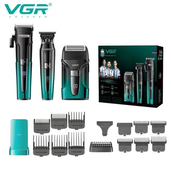 VGR Voyager V-694 Profesyonel Şarjlı Traş Makinesi Seti - 3'ü 1 Arada Kuaför Seti