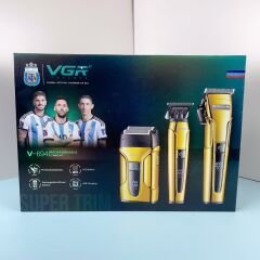 VGR Voyager V-694 Profesyonel Şarjlı Traş Makinesi Seti - 3'ü 1 Arada Kuaför Seti gold